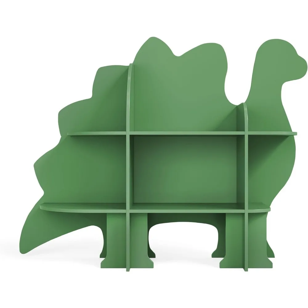 Scaffale per bambini con dinosauro, libreria a 2 livelli per bambini, libreria per bambini e portaoggetti per giocattoli, libreria per bambini, scaffale per libri per bambini