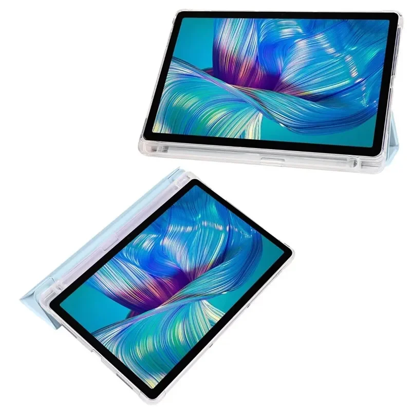 حافظة لهاتف لينوفو تاب P11 بلس TB-J606F J616F مع حامل قلم رصاص ثلاثي قابل للطي غطاء خلفي ناعم لهاتف لينوفو تاب P11 حافظة تابلت