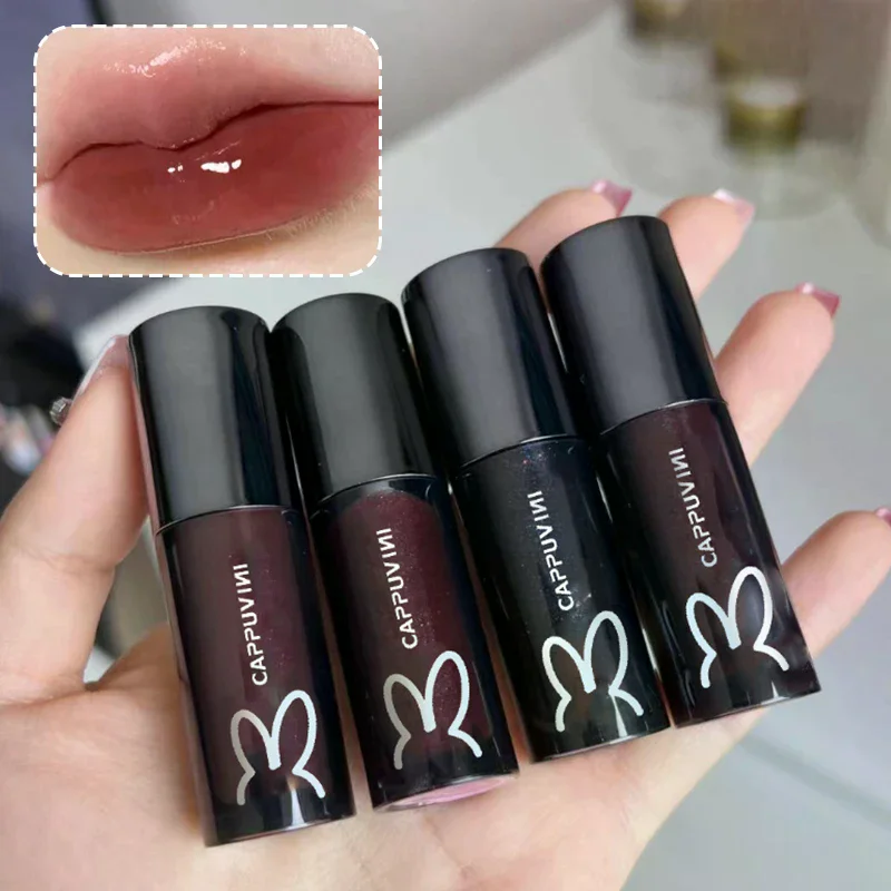 

Cappuvini Water Glazed Mirror Lip Gloss Makeup Crystal Jelly Moisturizing Lip Glaze Long Lasting Color Liquid Lipstick Cosmetics