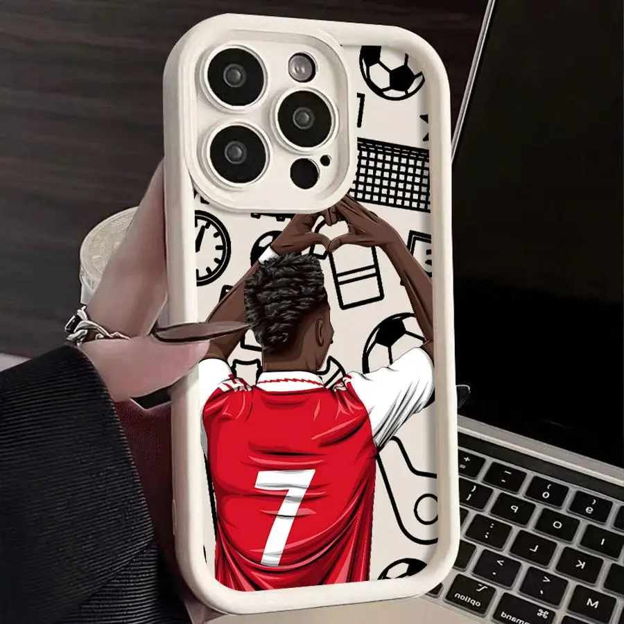 Cartoon Football Number Phone Case For Oppo Reno13 Reno12 Reno11 Reno10 Reno8 Reno7 Reno6 Z T F Pro Plus 4G 5G Soft TPU Cover