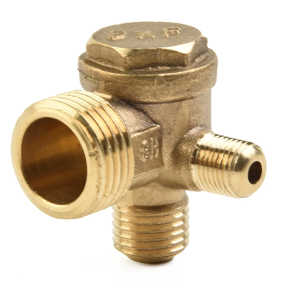 Tool Accessories Check Valve Connector Tool 3 Port Brass Durability High Strength For Air Compressor Prevent Easy To Install
