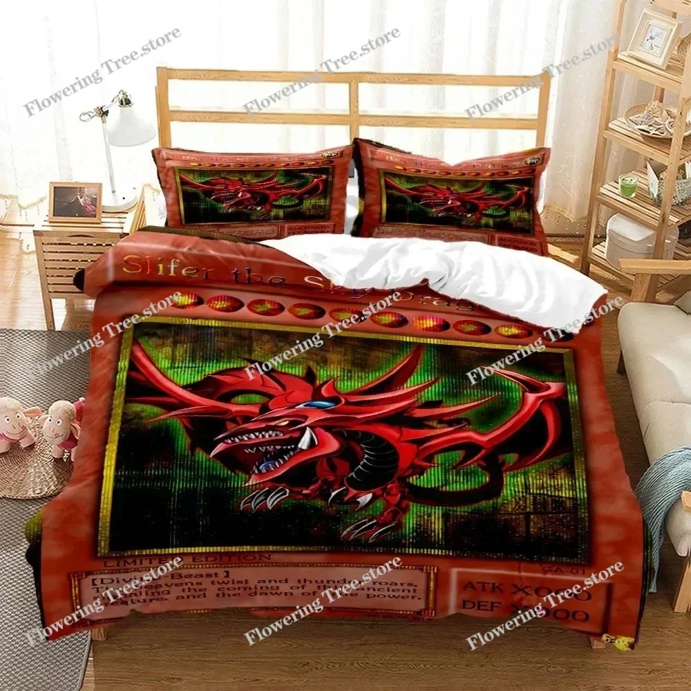 Anime Yu-Gi-Oh Game Card Bedding Set Boys Girls Twin Queen Size Duvet Cover Pillowcase Bed Kids Adult Fashion Home Textileextile