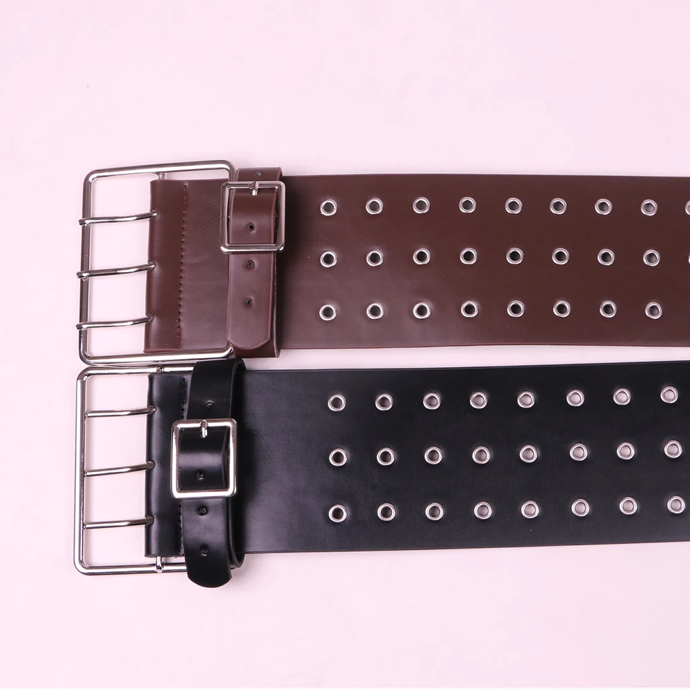 Ladies\' Steam Eye Corn Pin Buckle Leather Punk Rock Belts For Women Hollow out Fashion Corset Waist Decorative On Dress Coat