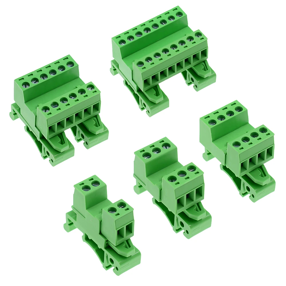 1Sets 2-20pin 2EDG-UKR-5.08mm Rail Terminal Block Pitch 5.08mm Screw Plug-in Terminal Blocks Connector Din Rail Mounting Instead