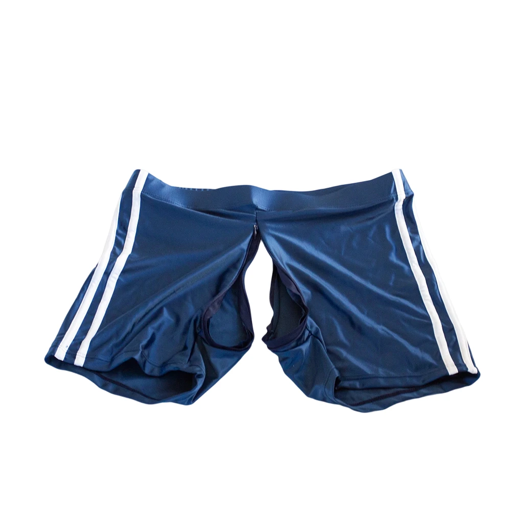 

Zipper Open Crotch Unisex Glossy Satin Shorts Sports Running Tight Sexy Yoga Shorts Fitness Training Gym Plus Size Bottoms