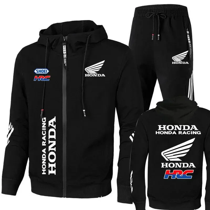 

Honda Racing Car Men's Sets Leisure Outdoor Sports Zipper Hoodie Sweatshirt Spring Summer Men's Clothing Motorcy Clecycling Suit