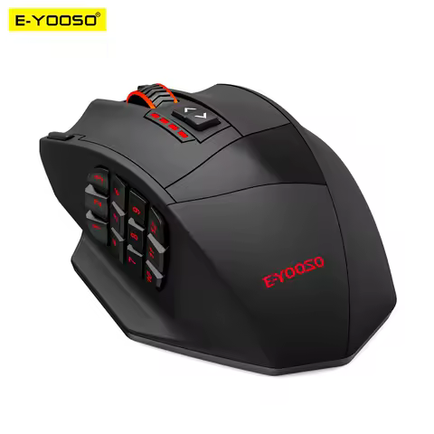 E-YOOSO X-39 USB RGB Gaming Mouse com fio 24000 DPI, mouse óptico para jogos SG8960, 19 botões programáveis para computador, PC, laptop.
