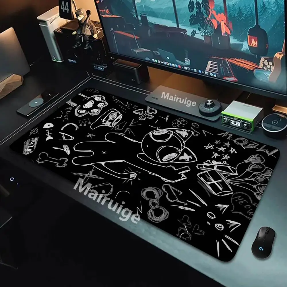 

Funny Cartoon cat Mouse Pad Large Computer Office Game Table Mats XXL Rubber Anti-slip Gaming Keyboard Mousepads Long Desk Pads