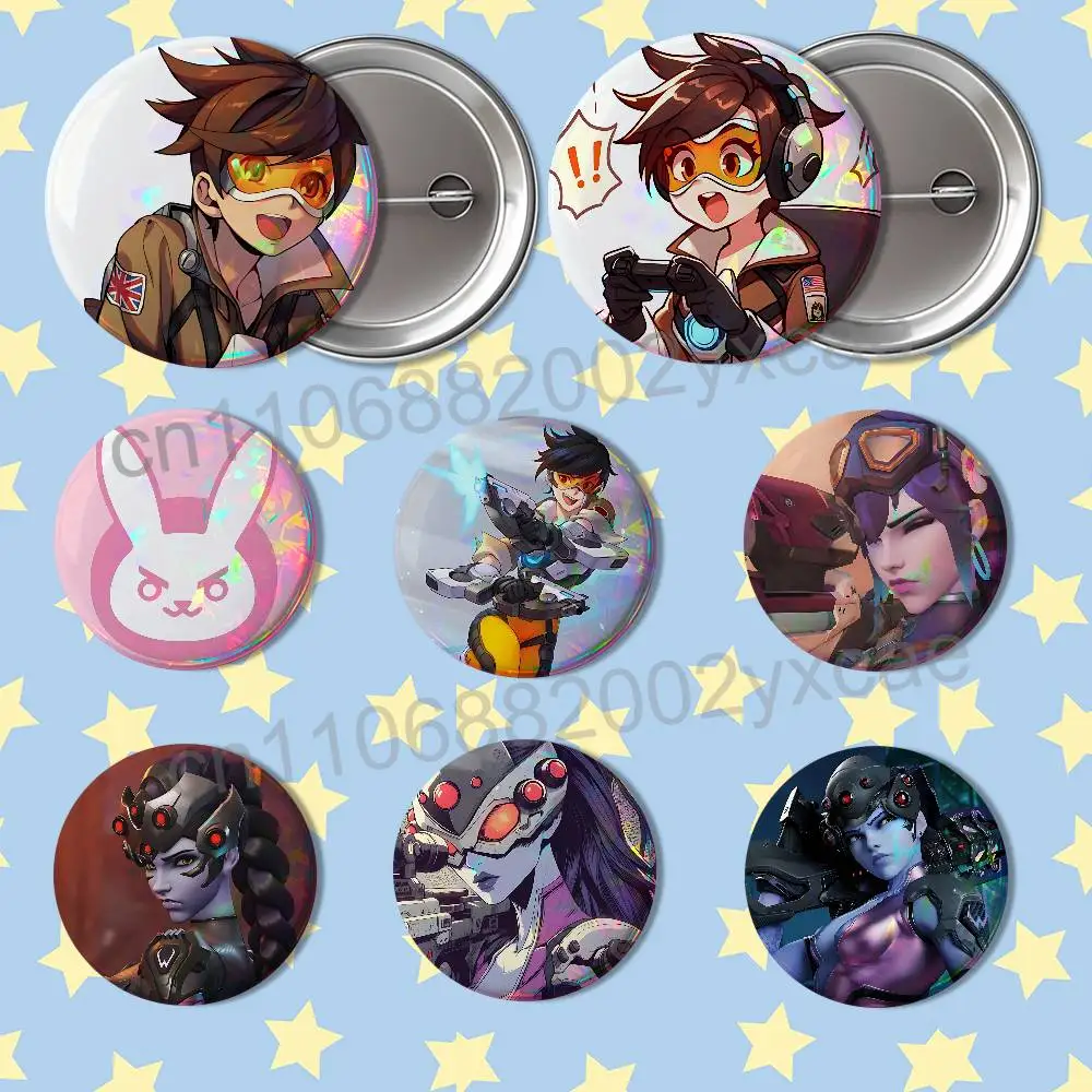 space accelerator Widowmaker Overwatch Round Exquisite Badge Brooches Creative Pins For Clothes Hat Backpack Gift Accessories