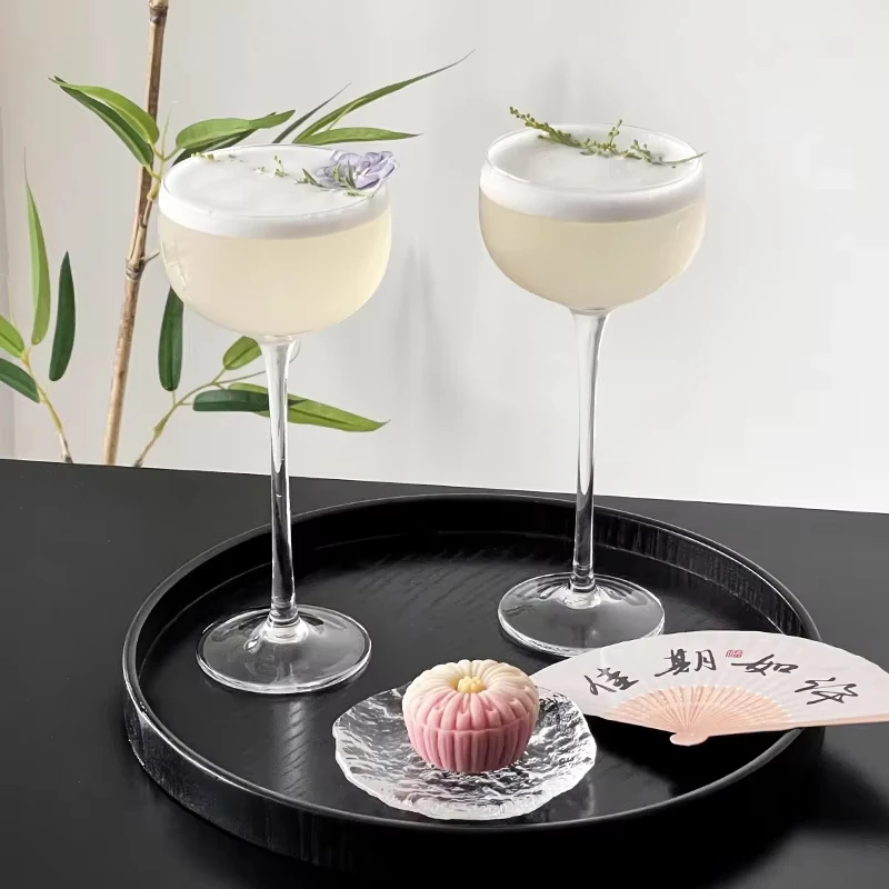 Copas de Martini Hechas a Mano en Japón, Copas de Vino Ligeramente Curvilíneas, Copas de Cristal Tipo Torre, Copas para Té y Vino