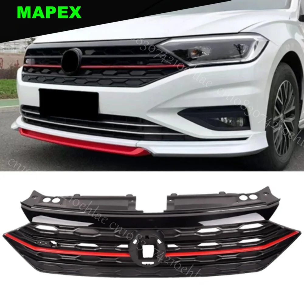 

Fit VW Volkswagen Jetta 2019 2020 2021 Front Bumper Upper Red and Black Grille
