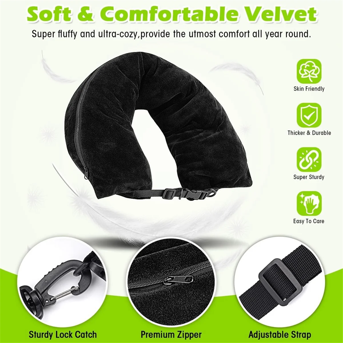 Travel Neck Pillow Stuffable with Clothes, Stuffable Neck Pillow for Travel, Packable Empty Neck Pillow, Secret Pillow