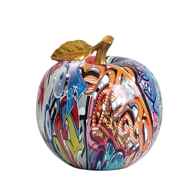 

New colorful printed apple ornament creative fruit living room bookshelf personalized home art decoration