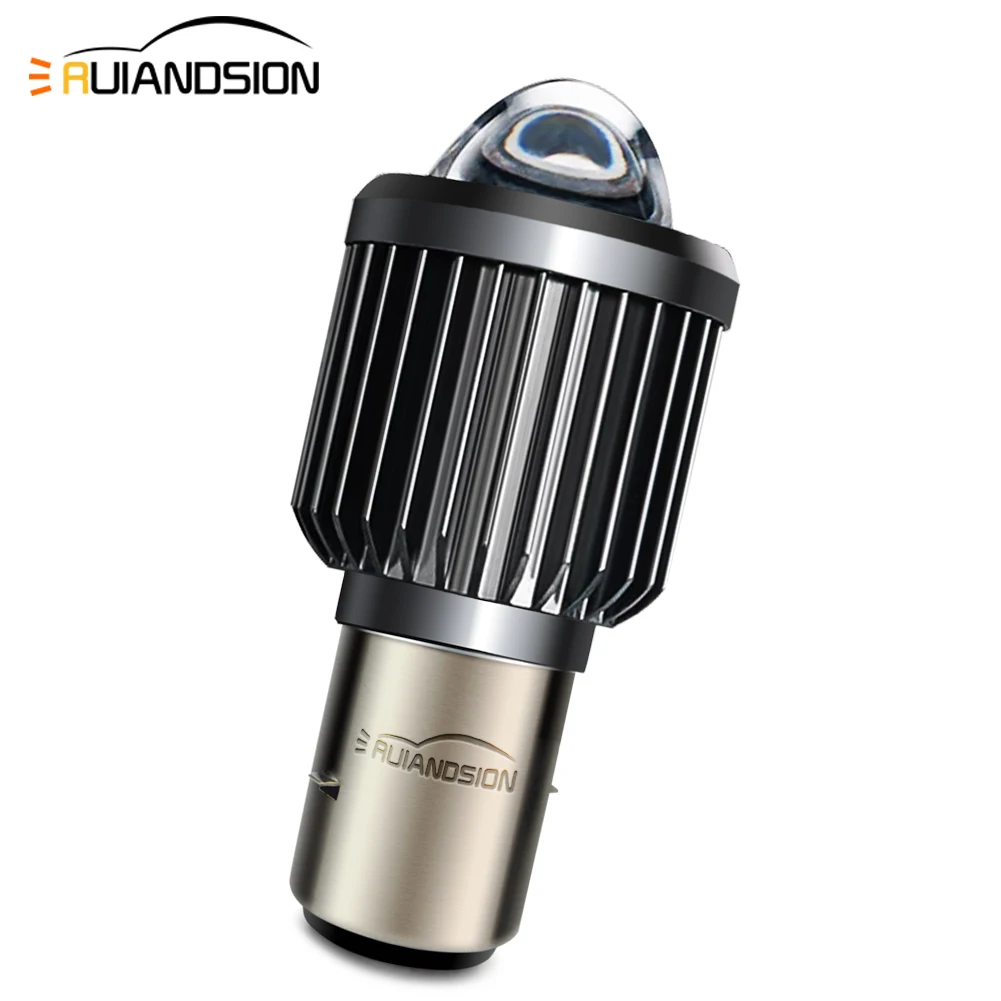 

Ruiandsion BA20D LED Motorcycle Headlight Bulb 12-80V Non-Polarity P45T CSP Chip High Low Beam LED Bulb Fit Car ATV UTV Headlamp