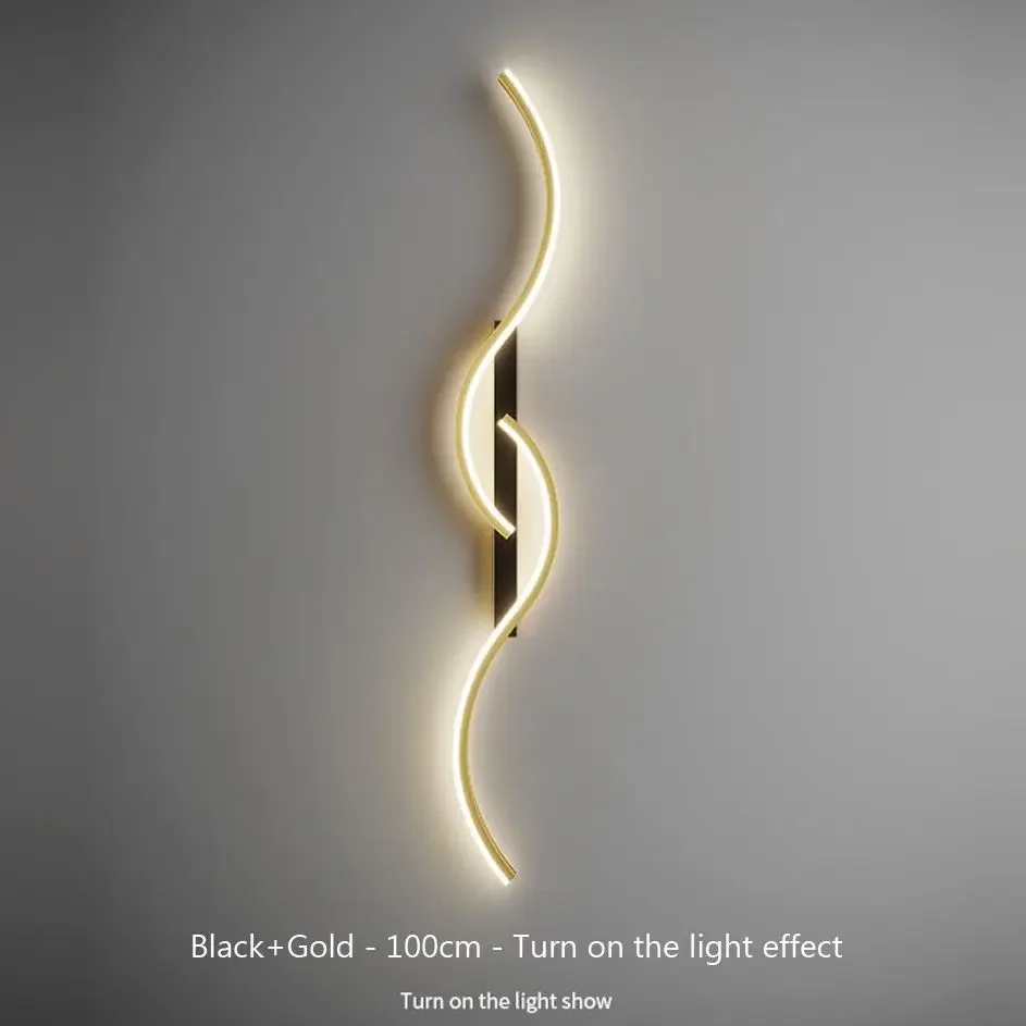 Modern Led Wall Decor Lamp For Living Dining Room Bedroom Bedside Wall Lights Home Decoration interior Black/Golden wall sconces view 4