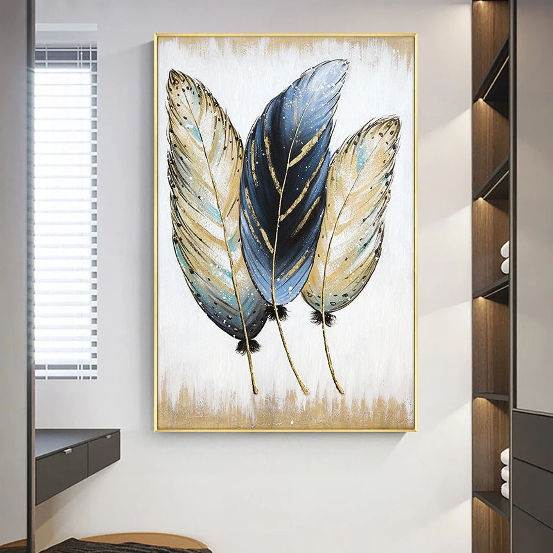 

Wall Painting Feathers Hand Painted Oil Painting On Canvas Handmade Abstract Modern Wall Art Painting For Living Room Home Decor