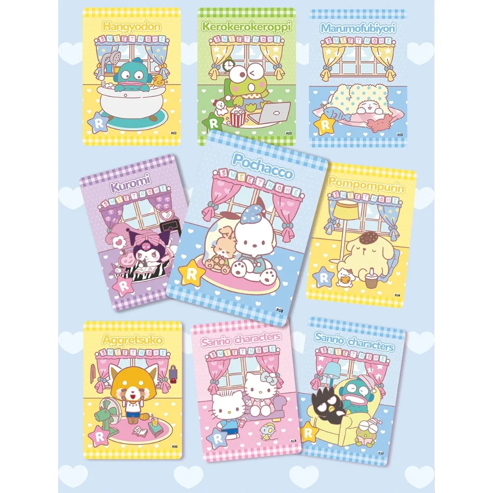 새로운 정품 Vancard의 Sanrio 만화 컬렉션 카드 귀여운 Pom Pom Purin Kuromi Pochacco 캐릭터 카드 어린이를위한 재미있는 선물