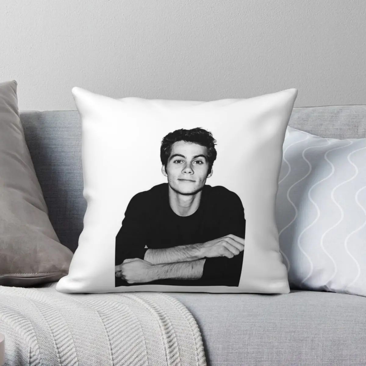 Dylan O'Brien 2 Square Pillowcase Polyester Linen Velvet Printed Zip Decorative Home Cushion Cover