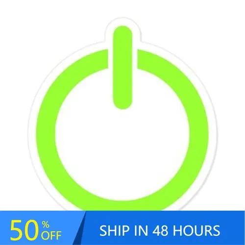 Power Up On Button Funny Boat Window Truck Bumper Waterproof Vinyl Decal Decoration Unique Retro Cool Cute