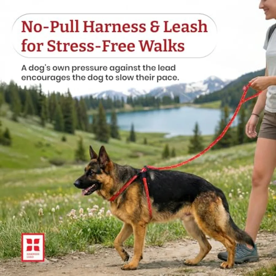 Escape Resistant, Reduces Pull Dog Harness, Medium/Large, Black