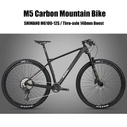TWITTER M5 Thru-axle 12*148mm Carbon Mountain Bike MT200 Brake Bicycle With DEORE/M6100-12S bicicleta XC MTB 29 For Men Women