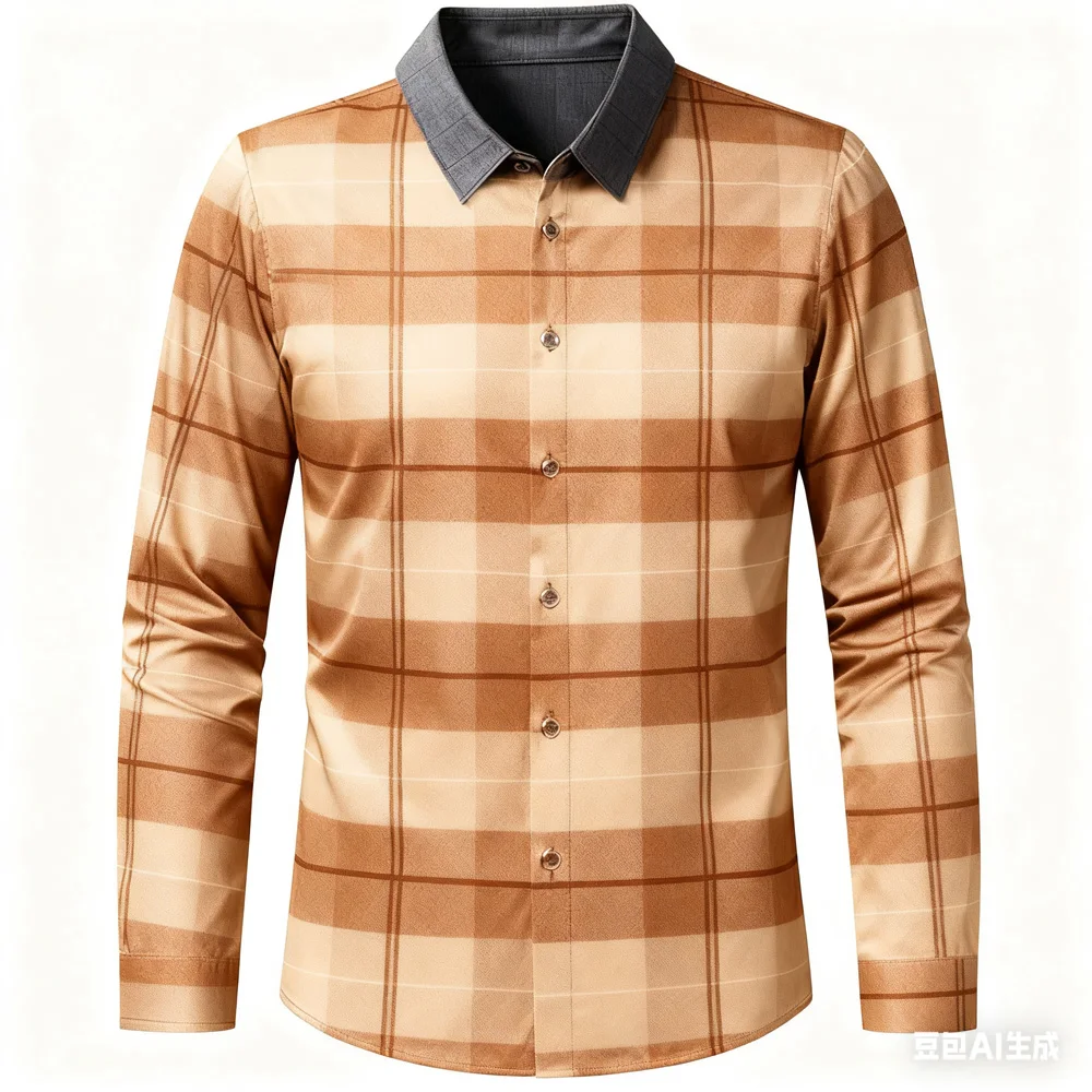 Camisa masculina colorida xadrez vermelha roxa azul clássica casual de negócios macia e confortável para homens presentes para homens camisas para homens