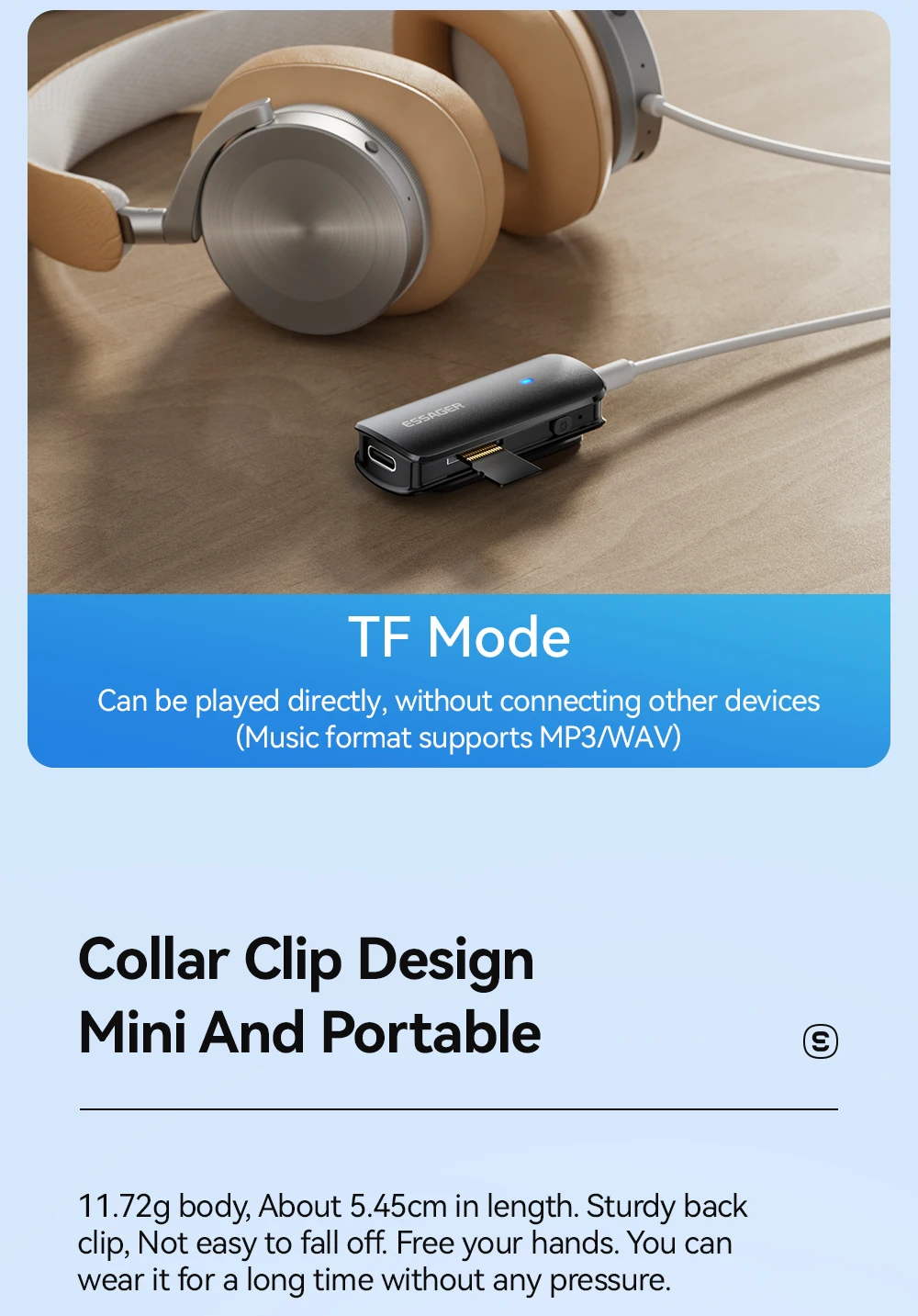 Essager Multifunktionaler Bluetooth 5.3-Adapter, 3,5-mm-Klinkenstecker, Aux-Wireless-Adapter, Stereo für Kopfhörer, Telefone, TV, Auto-Audio-Receiver – Detail 6