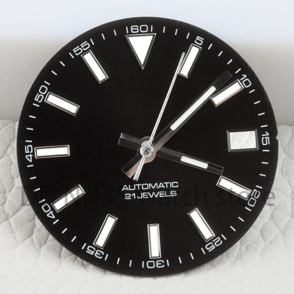 

28.5mm Watch Dial Face Nh35 Dial Hands Green Luminous Sunray Strips Dial for DATEJUST NH35 NH36 Movement Watch Repair Parts