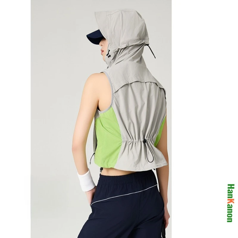 

Lightweight Summer Women's Vest (Backless Jacket)Versatile Outerwear.Windproof, Waterproof, Abrasion-resistant Camping