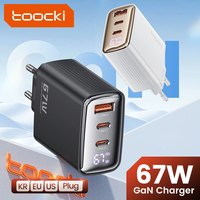 Toocki 67W GaN USB Type C Charger Digital Display 65W 45W PPS PD QC4.0 Quick Charge For Macbook Laptop IPAD Tablet iPhone 15 14