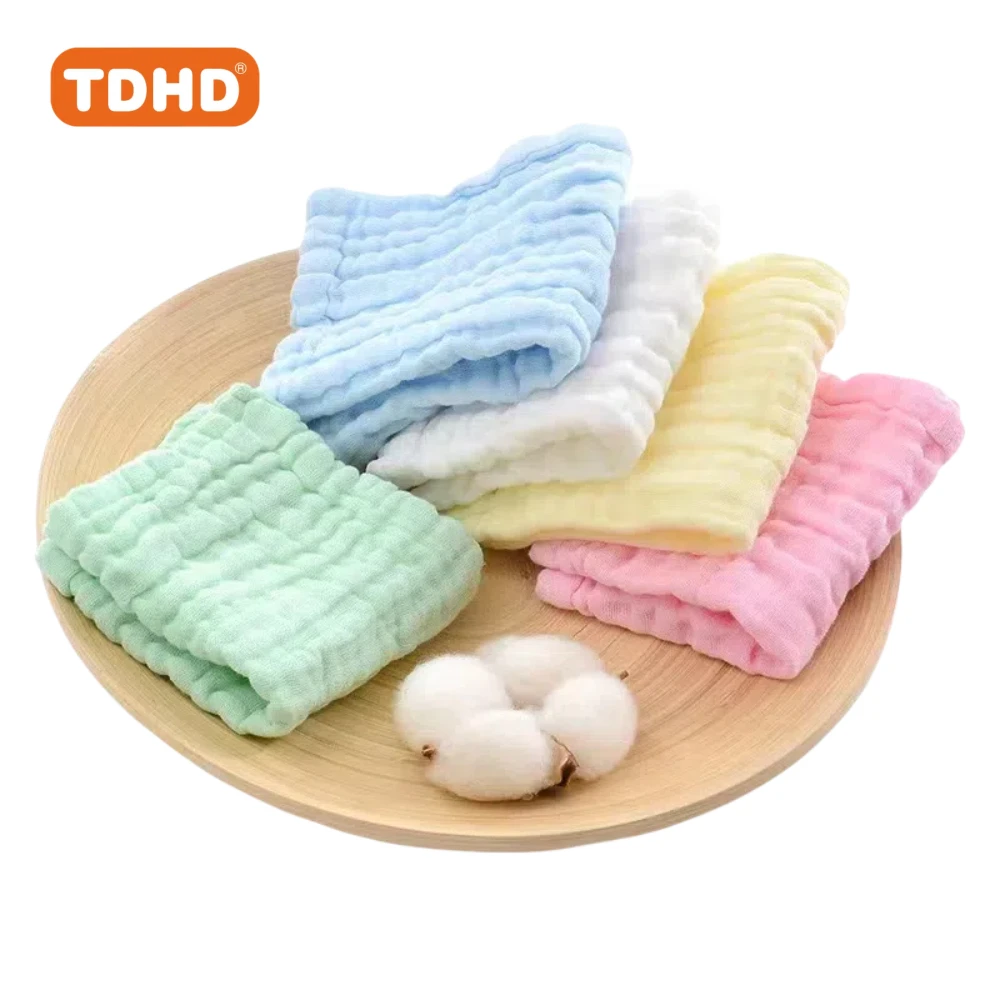 

TDHD [5pcs Gauze Towel] 5pcs Pure Gauze Hand Towel | Pure Four-Layer Small Square Towel, Face Towel, Handkerchief | Retro Style