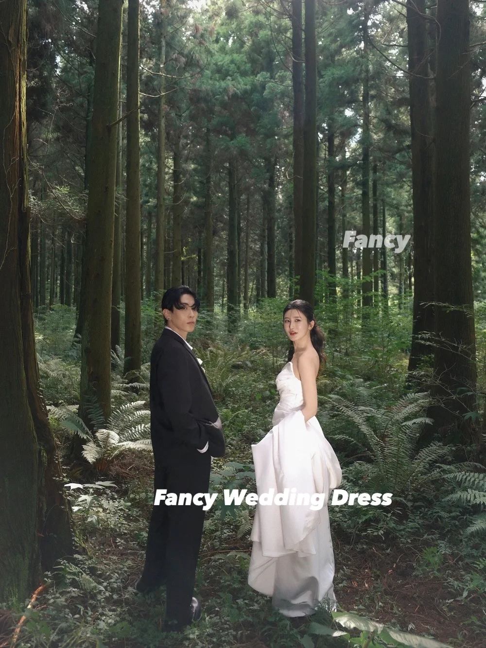 يتوهم أنيقة ألف خط فستان الزفاف كوريا الحبيب لينة الساتان فستان الزفاف الغابات الظهر مشد مخصص