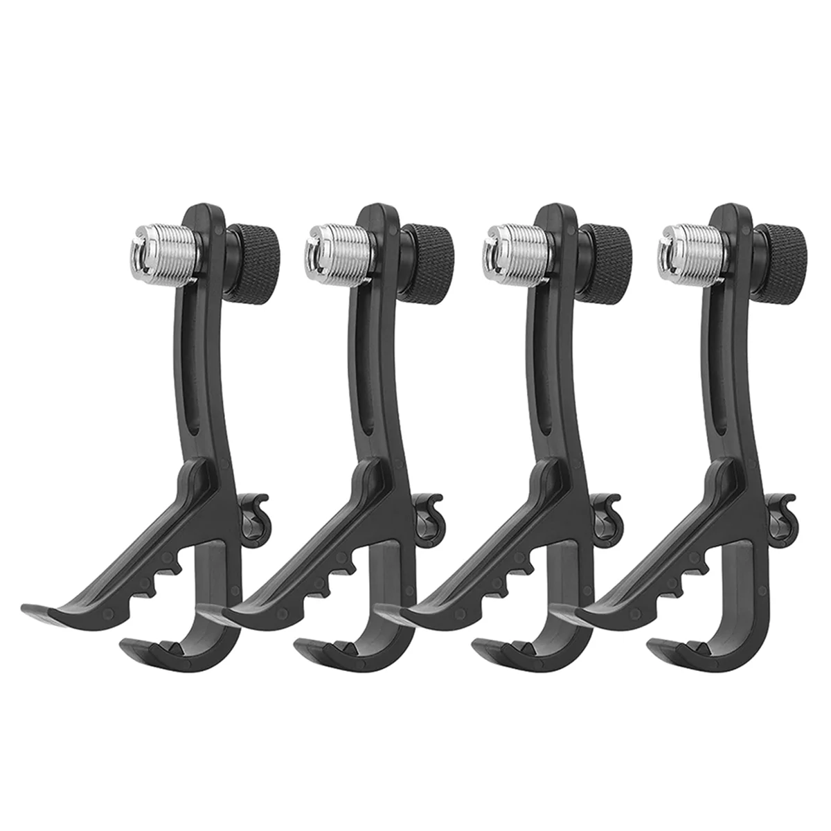 Shockproof Drum Mic Clip 4Pcs, Adjustable Drum Mic Kit & Microphone Holder for Mic Stand, Universal Microphone Clamp