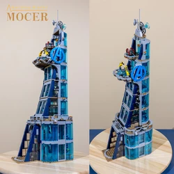 MOCER Creative 76166 City House Superhero Figures Tower Battle of NY with Hall of Armor Architecture Building Blocks Kid Toys