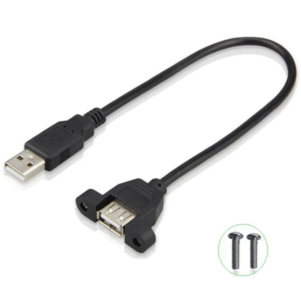 USB Extention Cable 30cm 50cm PC Computer Case USB Panel Mount Socket Port Male To Female Extender Cable