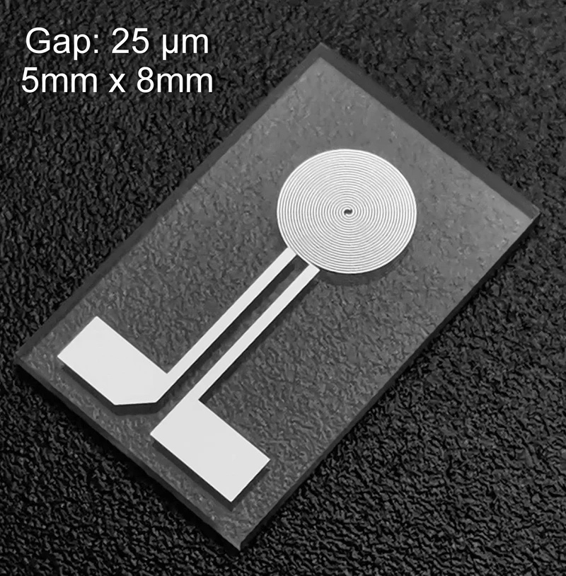 25 Micron Circular Forked Electrode Quartz Glass Humidity Gas Medical Sensor Photoelectric Detection MEMS