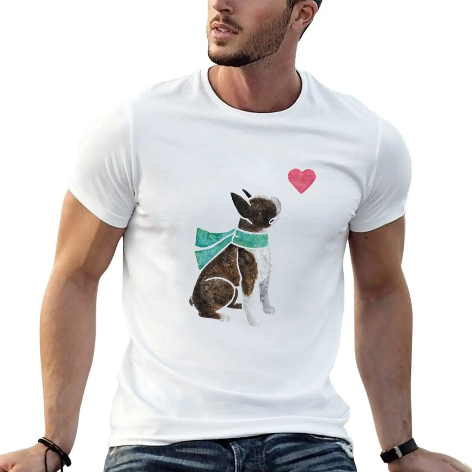 Watercolour Boston Terrier T-Shirt hippie clothes cheap stuff Short sleeve tee men