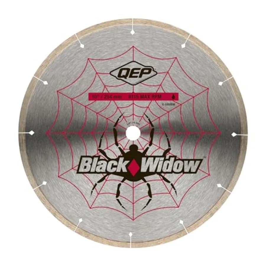 

10" Black Widow Premium-Grade Thin Rim Diamond Blade for Wet Cutting of Porcelain Ceramic Granite and Marble Tile
