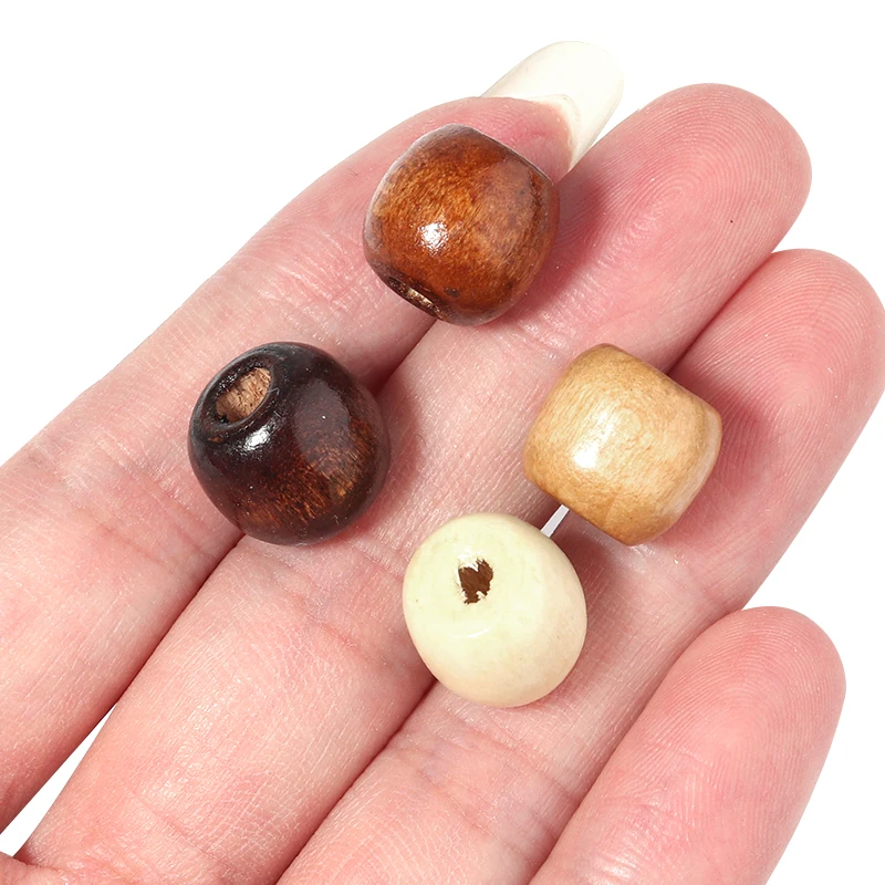 100pcs/Lot 9 11mm Natural Wooden Beads for Jewelry Making Big Hole Wood Beads DIY Hair Accessories Handmade Bracelet Necklace