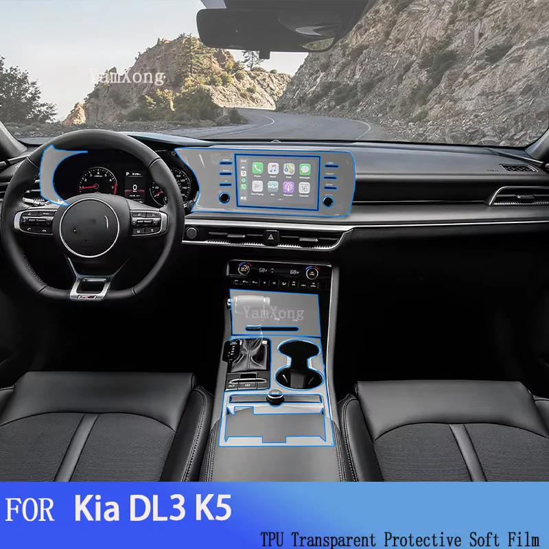 For Kia DL3 K5(2020-2023) Car GPS Navigation Protective LCD  TPU Screen Protector Anti-Scratch Film Fitting PPF