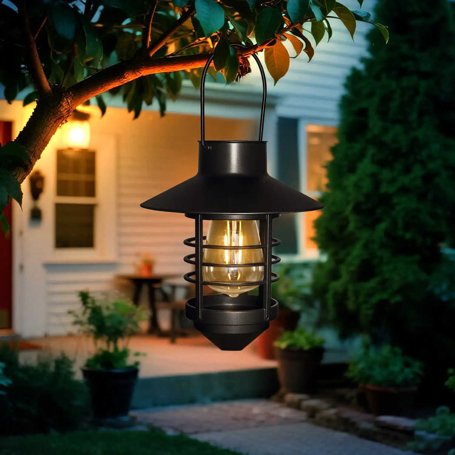 Solar Lantern Waterproof Hanging/Wall-Mounted for Garden Fence Front Porch