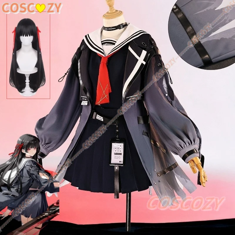 Wuthering Waves CHISA Косплей Костюм Парик Женщины JK Униформа Ролевая игра Фантазия Одежда Хэллоуин Карнавальный костюм для вечеринки