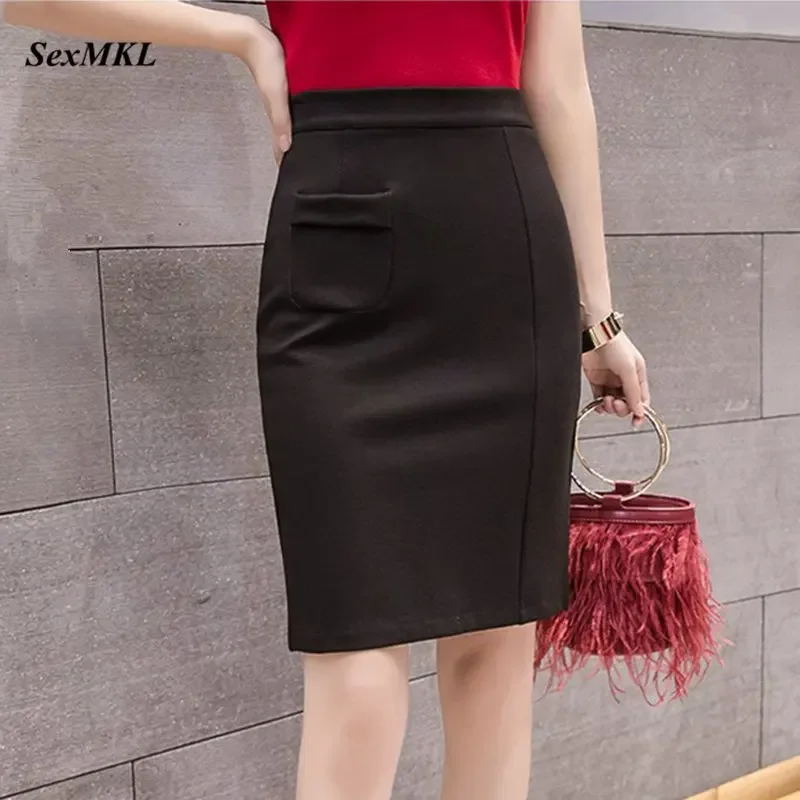 

Oversized High Wiast Black Pencil Skirt Women 2024 Korean Fashion Winter Harajuku Skirts Sexy OL Office Ladies Mini Red Skirt