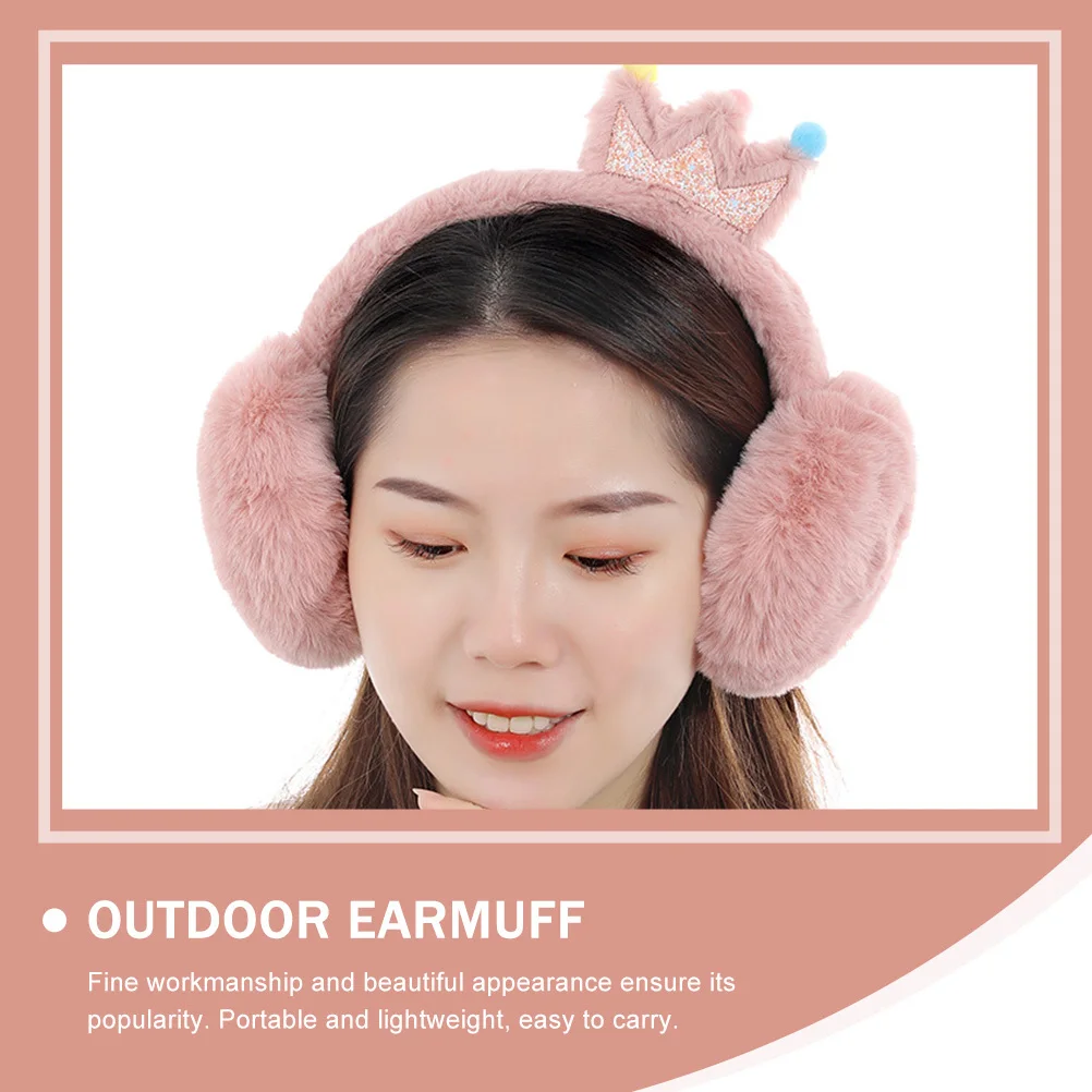 1 stks winter oor cover cartoon kroon oorbeschermer outdoor oor warmer dik warm houden schattig draagbaar lichtgewicht