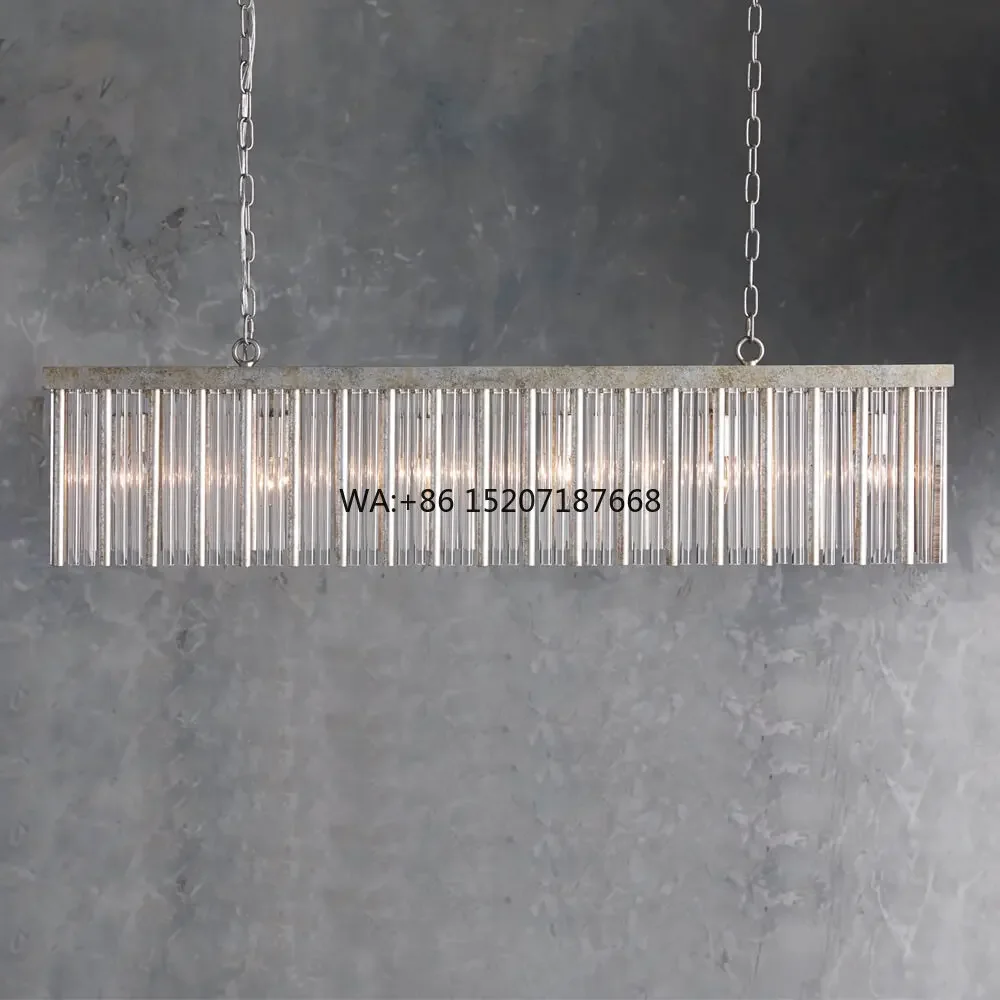 American Retro Industrial Style Living Room  Creative Personality bar Restaurant Silver Iron Crystal