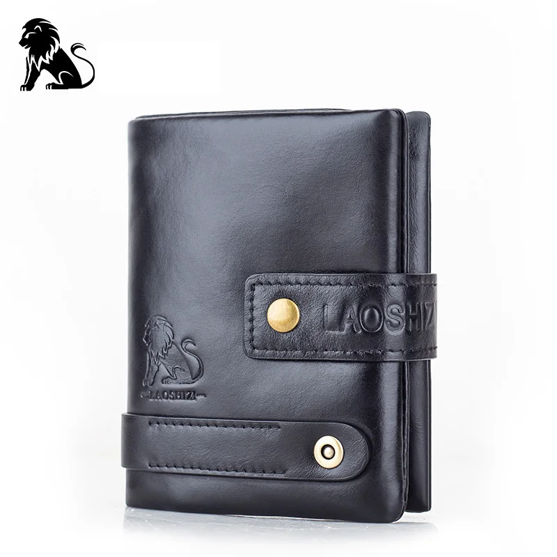 New Brand Wallet Men Genuine Cow Leather With Zipper Coin Pocket RFID Purse Quality Design Money Bag Male Wholesale