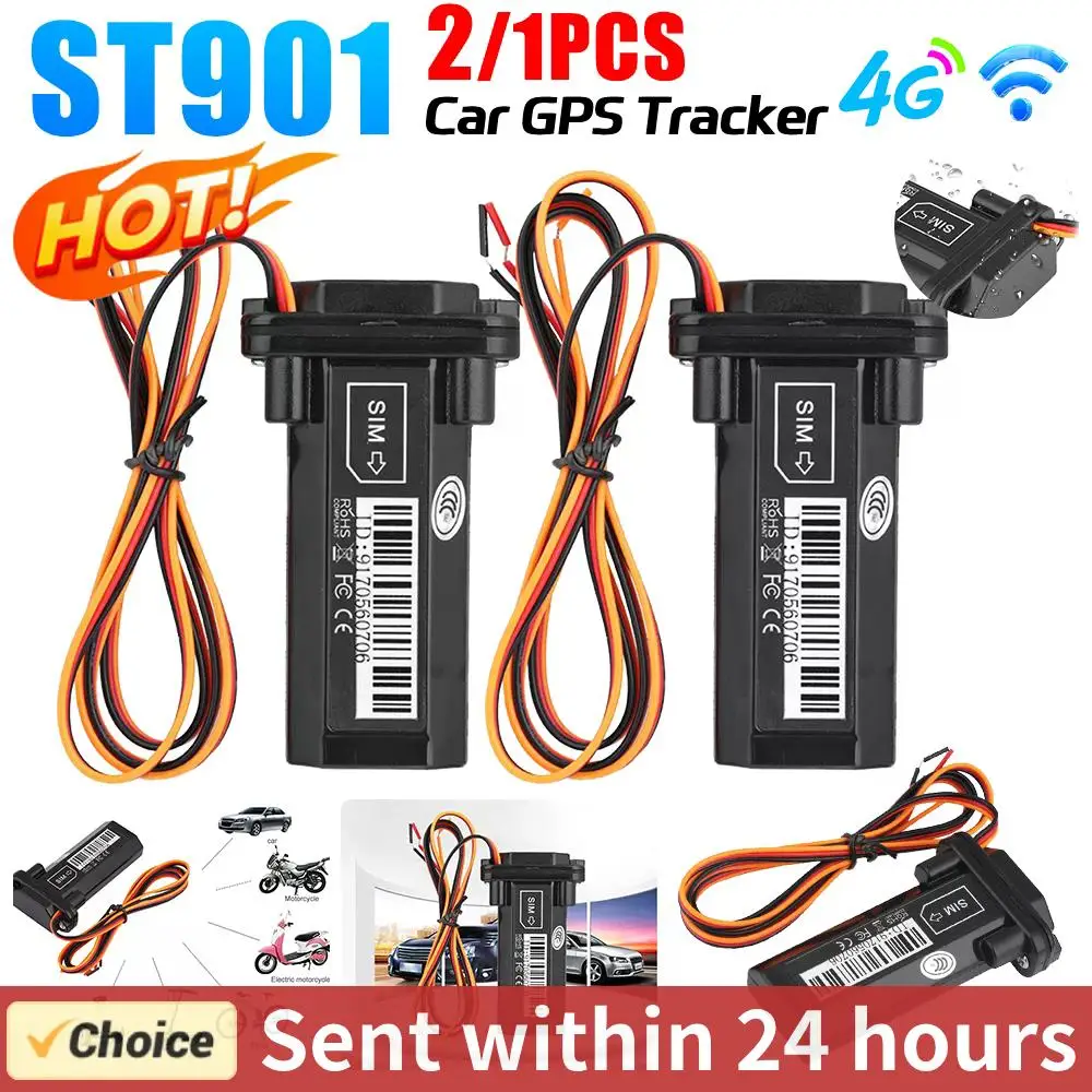 

1-3PCS GPS Tracker ST-901 Vehicle Tracking Device Waterproof motorcycle Car Mini GPS GSM SMS locator with real time tracking