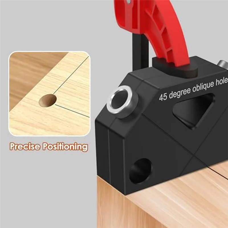 

45° Angle Drill Guide Jig Aluminum Dowel Jig Kit Woodworking Joint Angle Tool For Angled Dowel Joint(A 8.0 Diamond Set) Durable-