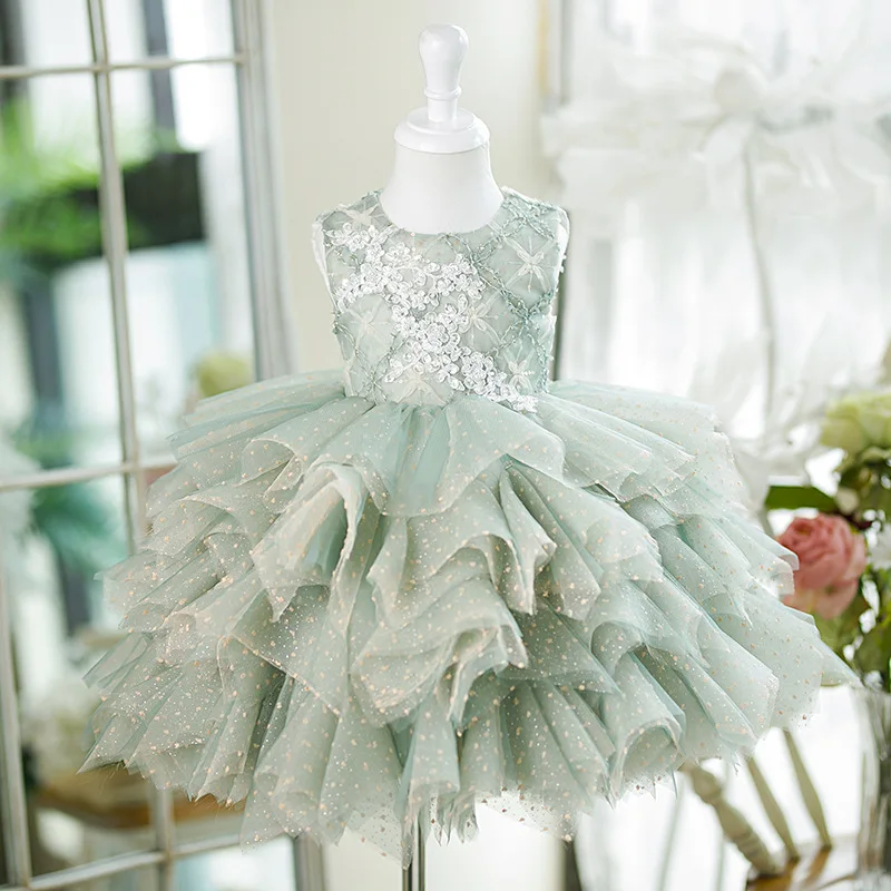 

Lace Princess Girls sequin Ball Gown Party Tutu Dresses Baby Kids Flower Girl Wedding Birthday Party Vestidos Children Clothing