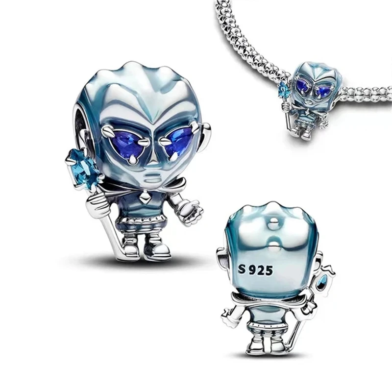 MINISO جديد درع ميكي مصاصات خرز تميمة صالح قلادة سوار المرأة 925 الفضة ديزني لعبة من عروش قلادة حبة مجوهرات #3